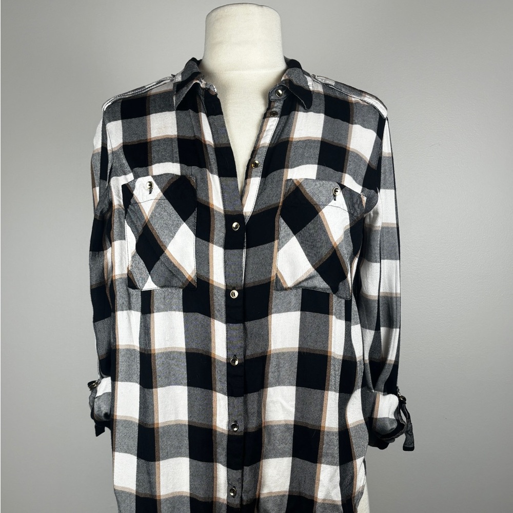 Plaid Flannel with Gold Details